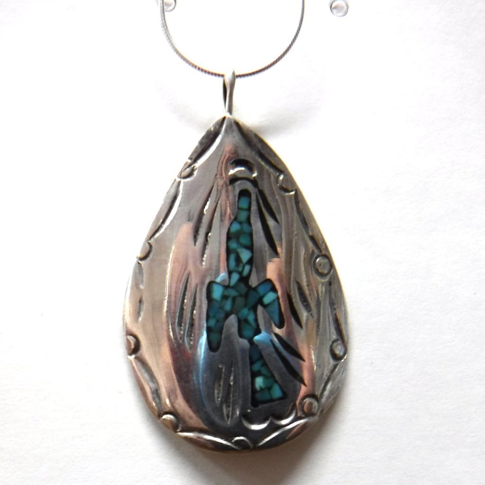 Thunderbird Pendant, Sterling Silver, Medallion, T